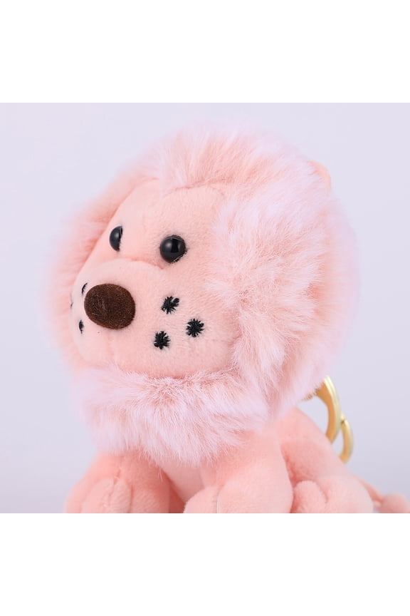 Lion Shape Plush Keychain Pink 1Pcs 6.3x3.1x2.8in