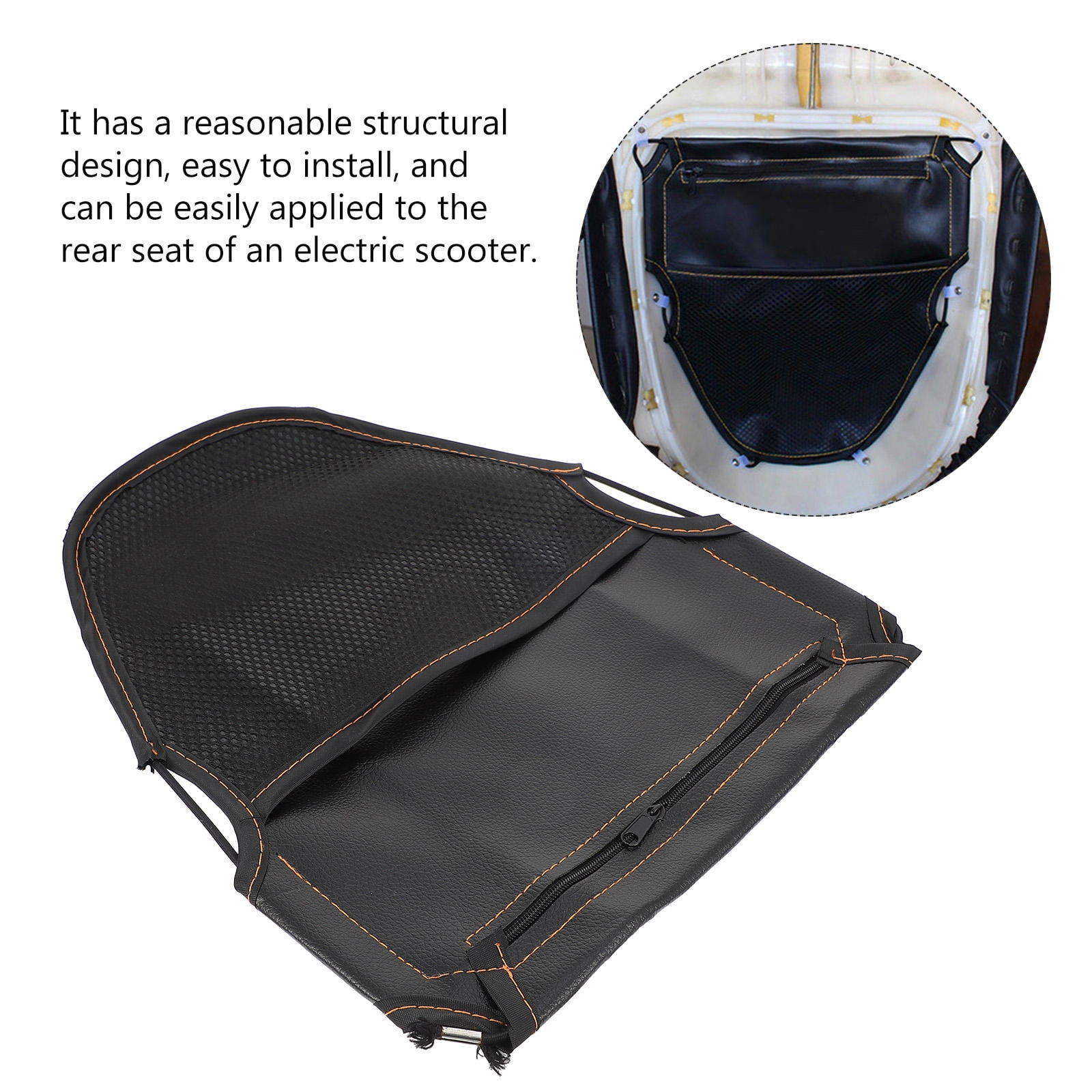 Raindrops Scooter Seat Storage Bag Black 1Pack 12.2X10.6in