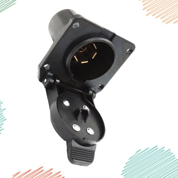 Worgeous 1pc US Way Plug Plastic Trailer Adapter Waterproof Socket Connector for Towing Cable