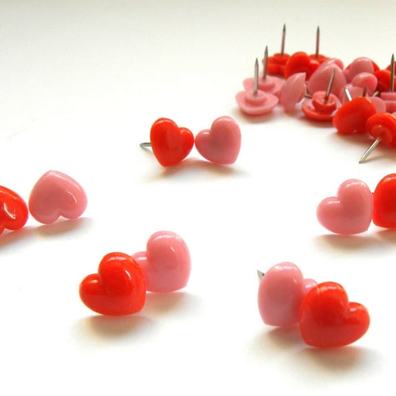 Worgeous  2 Boxes Heart Drawing Thumbtacks Patterned Push Pins