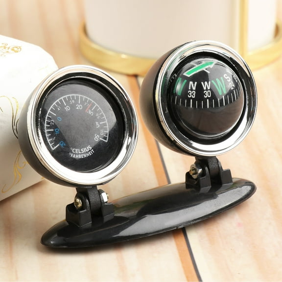 Worgeous 2 In 1 Guide Ball Car Compass Thermometer Car-styling Car Ornaments Direction Dashboard Ball Auto Accessories