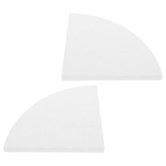 Worgeous  2 PCS Decorative Partitions Wall Shelf Double-sided Accessories Small Rack Corner Bookshelves White