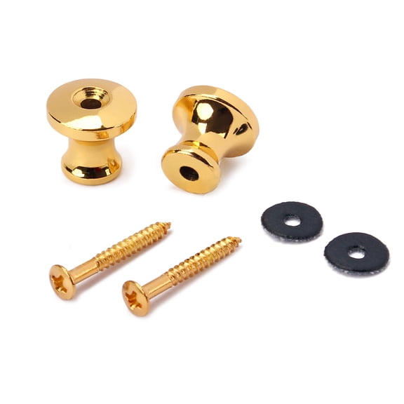 Worgeous 2 PCS Mushroom Head Guitar Strap Lock Straplock Buttons Guitar Strap Belts Button For Electric Electronic Acoustic Folk Guitar Bass Guitar (Golden)