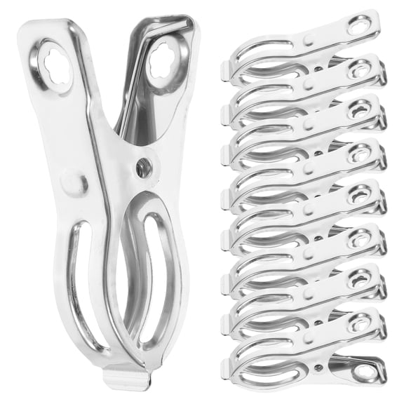 Worgeous 2 Pack Stainless Steel Drying Clips for Pants Towels Quilts Wall Hooks Heavy Duty Rust Resistant
