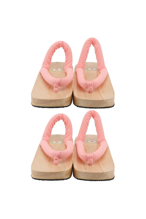2 Pairs  Creative Summer Women Slippers Wooden Rubber Clogs Slippers Fashion Shoes