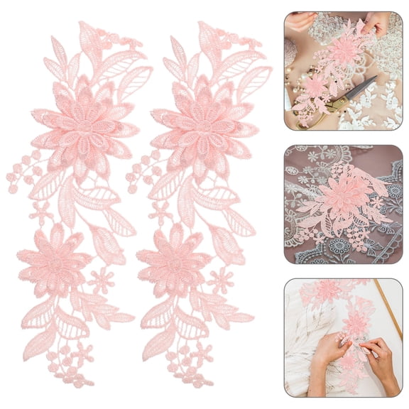 Worgeous  2 Pairs Embroidery Wedding Dress Accessories Bride
