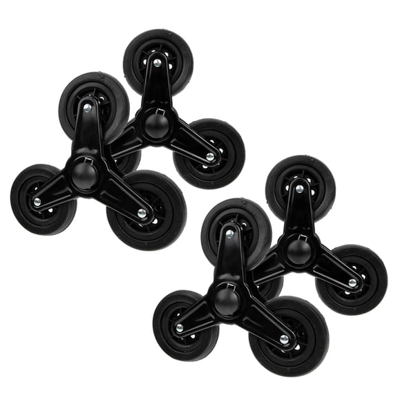 Worgeous 2 Pairs Stair Climbing Triangle Wheels Casters for Cart Heavy Garden Shopping Black