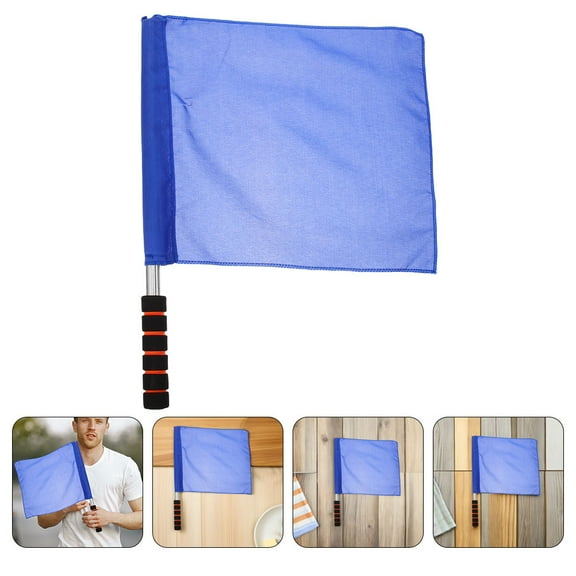 BESTYASH 2Pcs Multipurpose Blue Referee Flags for Soccer Volleyball and Traffic Control