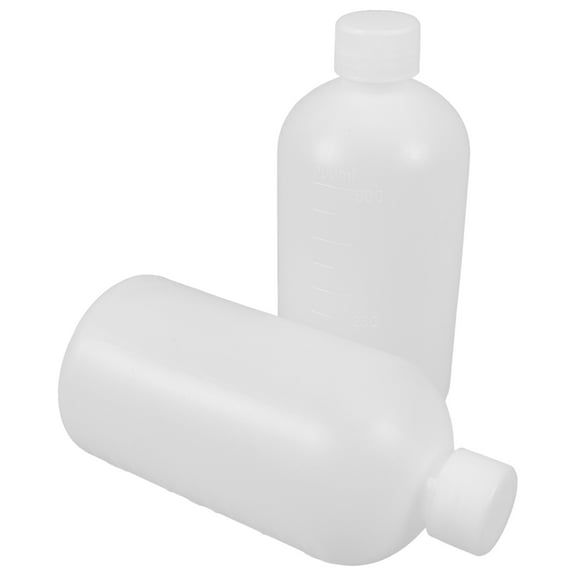 Masteelf 2Pcs Chemical Container Bottle Transparent HDPE Polyethylene Plastic 500ml 17.0X7.7X7.7in