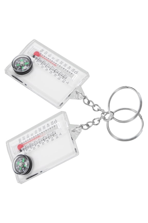 2 Pcs Compass Keychain Camping Essentials Hiking Survival Gear Accessories Travel