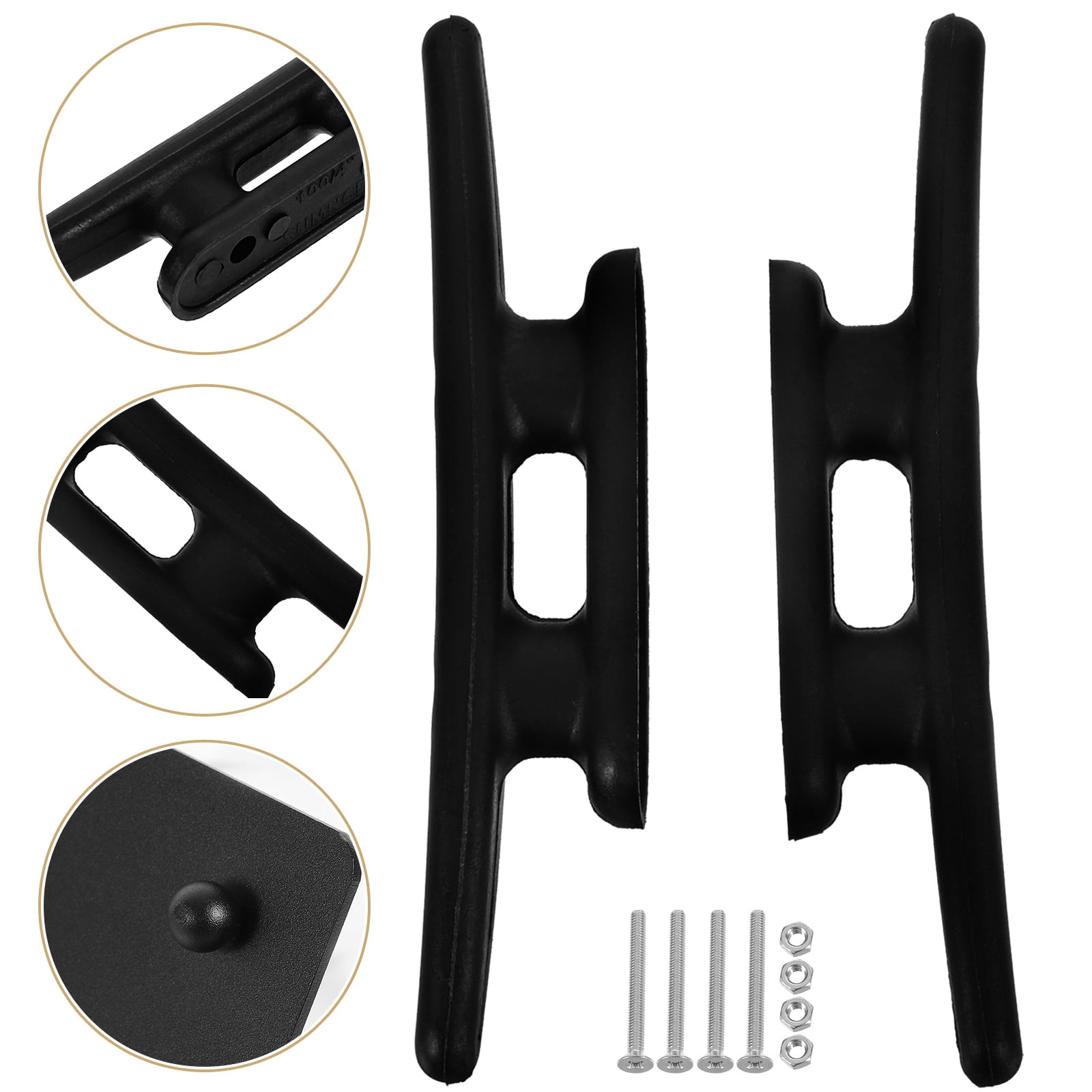 2X 210mm UV Resistant Black Nylon Boat Bar Cleats – LEDADVANTAGE