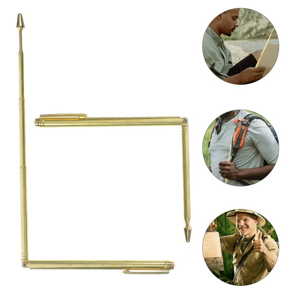 Worgeous 2 Pcs Dowsing Rod Metal Rods Spiritual Use Ghost Hunting Equipment Titanium Golden