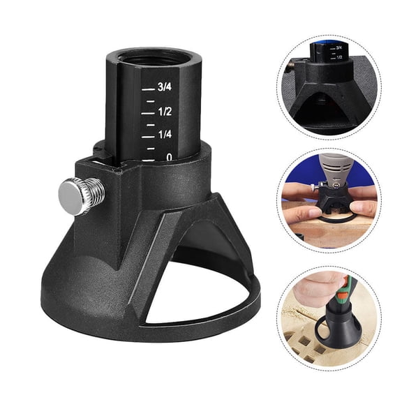 RENACLIPY Electric Drill Positioner 2-Pack Black Plastic Adjustable Depth Stop for Precise Drilling