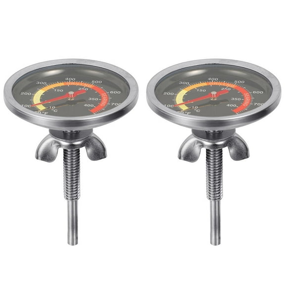 Turkey Probe Thermometer for Barbecue Monitoring with Stainless Steel and Plastic Black 2pcs 0-400