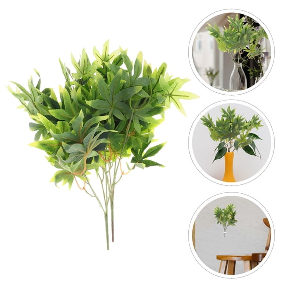 Worgeous 2 Pcs Lifelike Simulation Maple Leaf Plant for DIY Flower Arrangement Home Decor Green