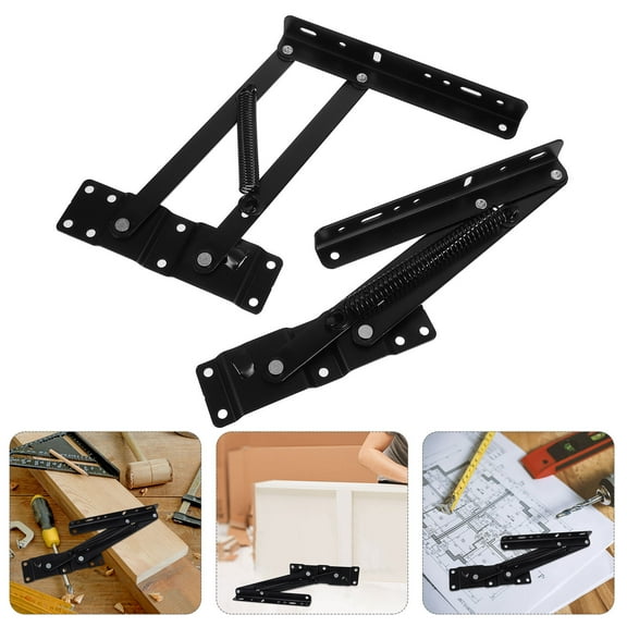 COSMOBETTY Folding Lift Up Hinges Rolled Steel Furniture Support 2Pcs 9.3X8.7X1.1In