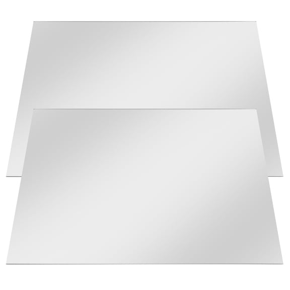 HOOWIFFY Silver Acrylic Wall Mirror Stickers for Home Use, Self-Adhesive Easy Install 2Pcs
