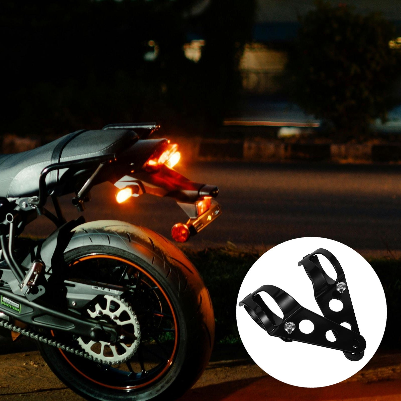 Worgeous 2 Pcs Motorcycle Headlight Bracket Support Headlights Black