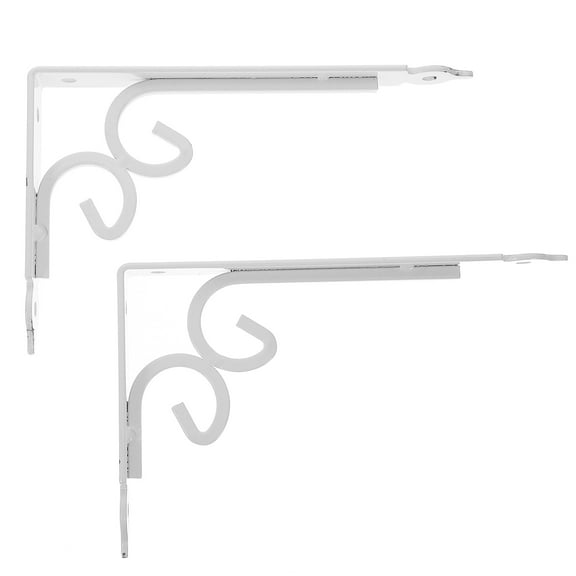 RENACLIPY White Heavy Duty Iron Shelf Brackets European Style 2 Pieces Wall Mount Supports