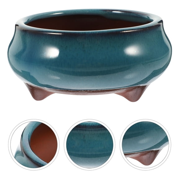 Worgeous  2 Pcs Purple Clay Flower Pot Artistic Succulent Plant Plants