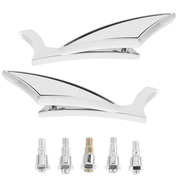 Worgeous 2 Pcs Rearview Mirror Motorcycle Auto Bike Accessories Mirrors Silver