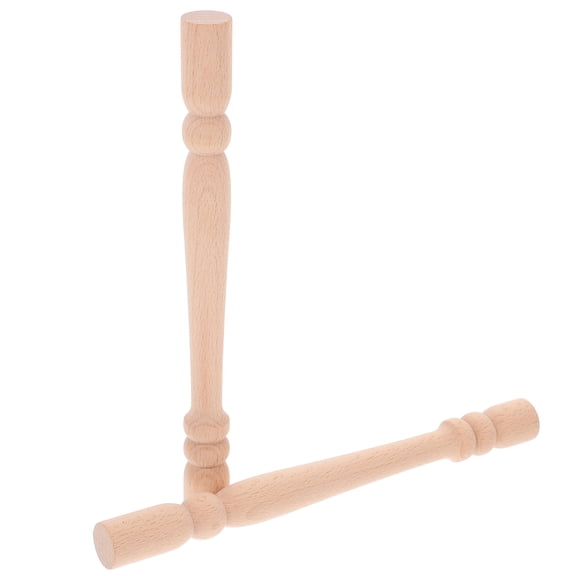 Worgeous 2 Pcs Solid Wood Decorative Pillars 22.00X2.00X2.00CM Khaki
