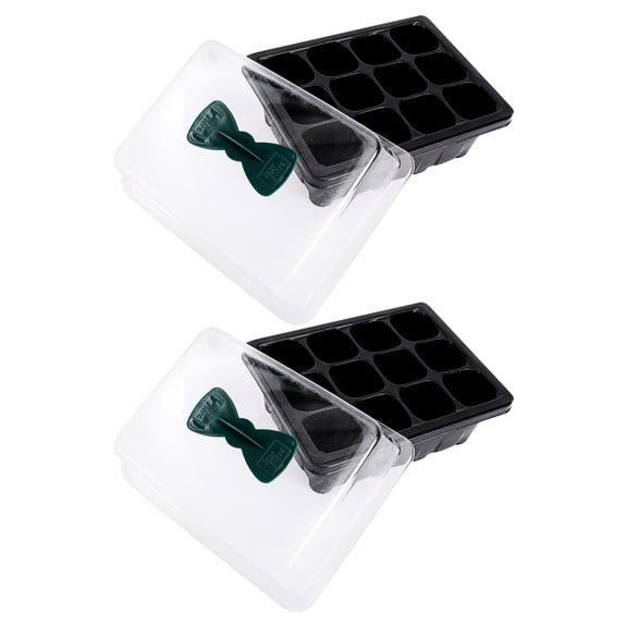 Worgeous  2 Pcs Starter 12 Hole Seedling Box Breathable Plant Container