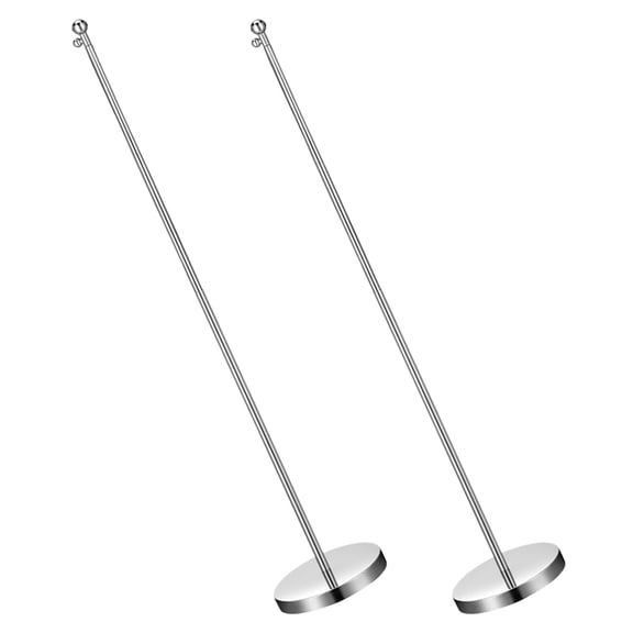 SEWCHICS Small Flag Holder Silver For Parties 2Pack 10.81X3.54X3.54In