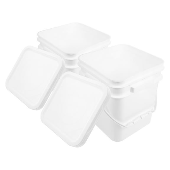 Worgeous 2 Pcs Storage Bucket with Lid Pigment Conch Bins Large Garbage Can White