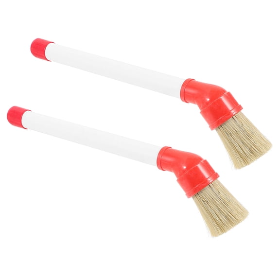 Luxshiny 2-Pack Interior Car Dust Brush and Tire Cleaning Brush with Plastic Handle