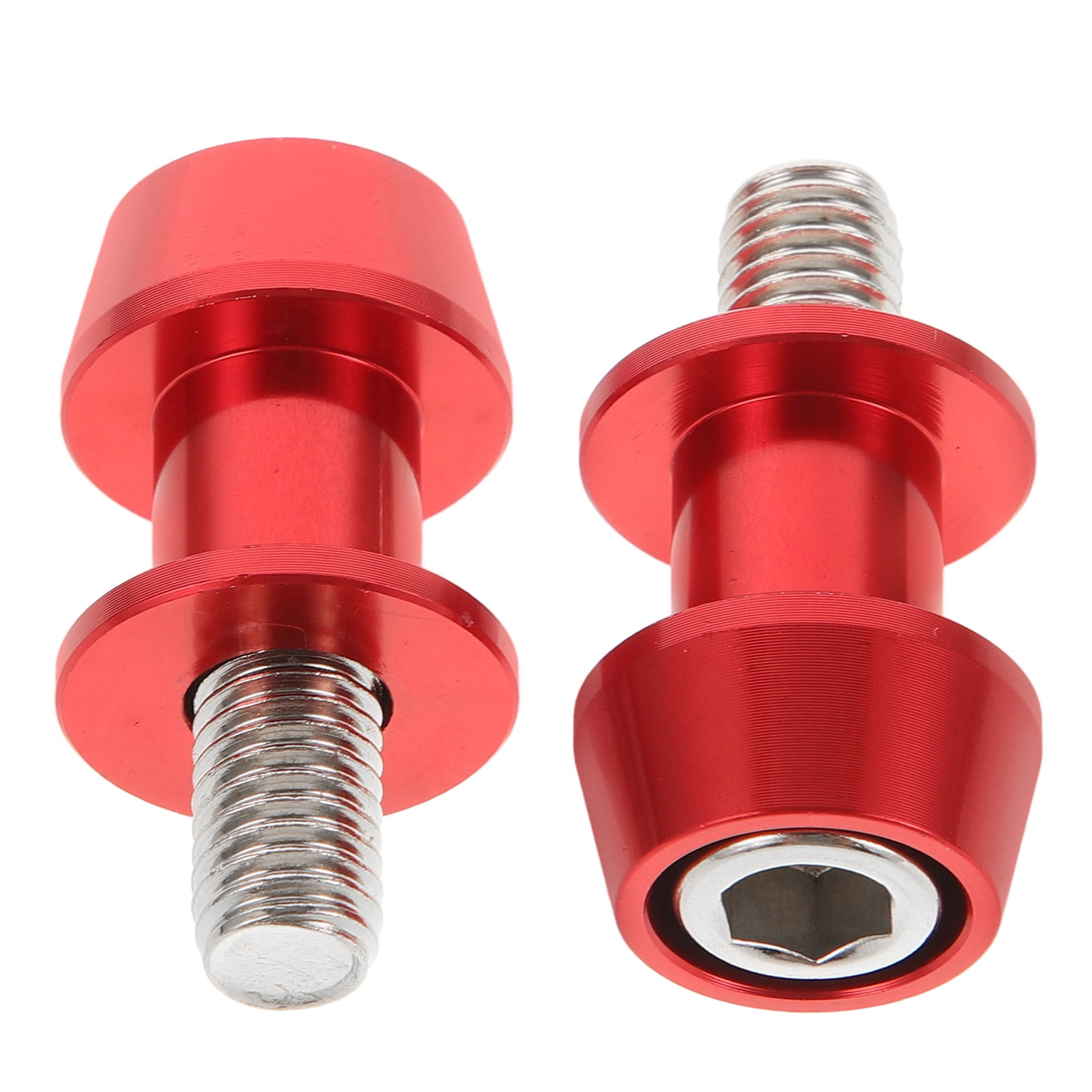 Worgeous Motorcycle Swingarm Spool Screw Replacement Rear Stand Screws 10mm Red Aluminum Alloy