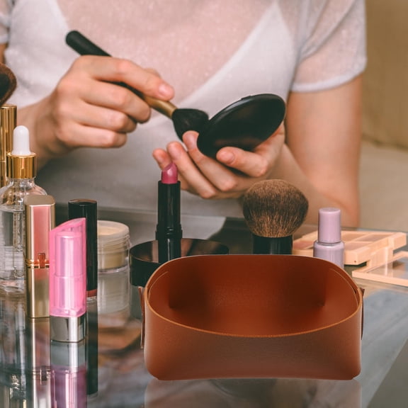 Worgeous 2 Pcs Valet Tray Makeup Tray Simple Tray Man 28.5x20x0.4cm Brown