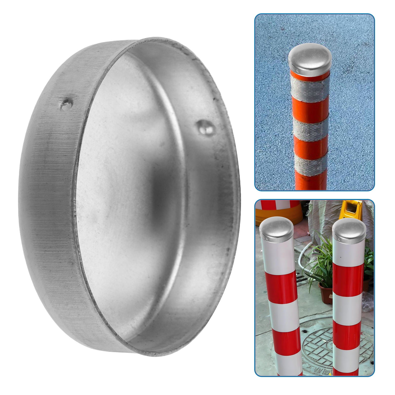 Worgeous 2 Pcs Warning Column Cap Galvanized Round Fence Post Caps ...
