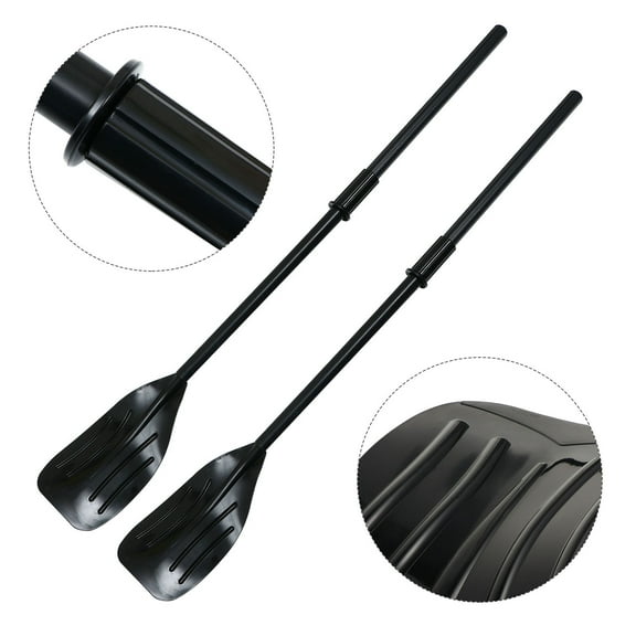 Worgeous 2 Pcs/set Kayak Boat Pulp Adjustable Portable Detachable Paddles Oars Black