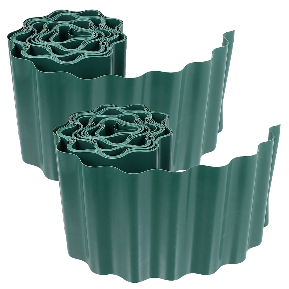 Worgeous 2 Rolls Garden Edging Border Fence Plastic Lawn Border Landscape Fence Plastic Garden Fence