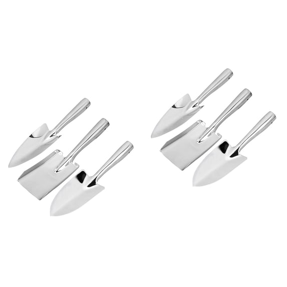 Worgeous 2 Sets 3pcs Stainless Steel Gardening Tools Shovels Garden Tools (Steel Color)
