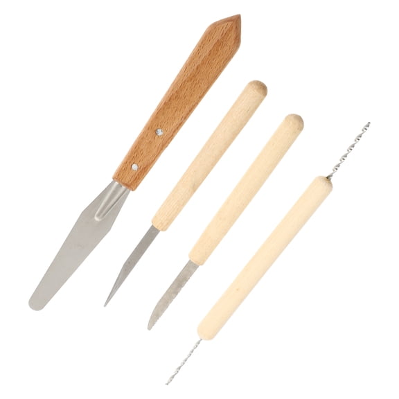 Worgeous 2 Sets /4pcs DIY Pottery Carving Tool Professional DIY Cutter Set Pottery Craft Supplies