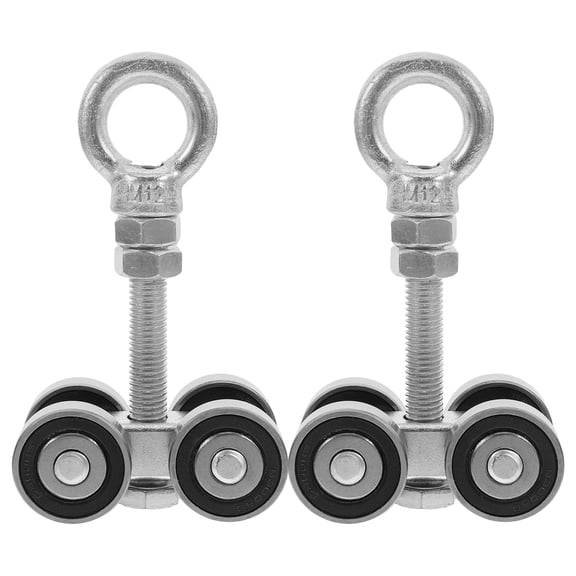 SEWCHICS Sliding Door Hardware Wheel Trolley Assembly Roller Silver 2 Sets