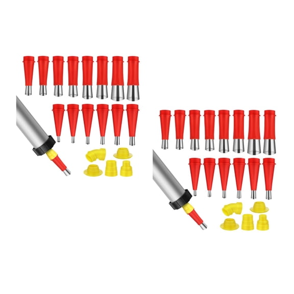 Worgeous 2 Sets Grout Tool Applicator Point Rubber Nozzle Tool Work 6.50X3.00X2.50CM Red