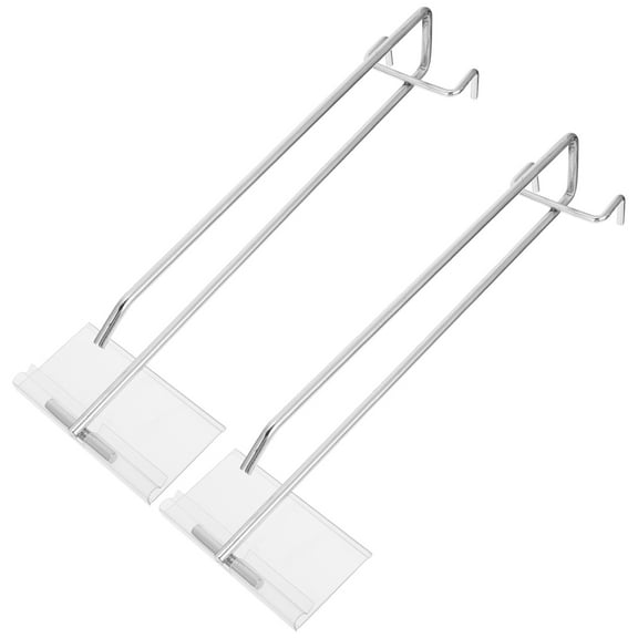 FONDOTIN 2Sets Shop Display Hooks Stainless Steel Commodity Shelf Hooks with Smooth Polished Texture