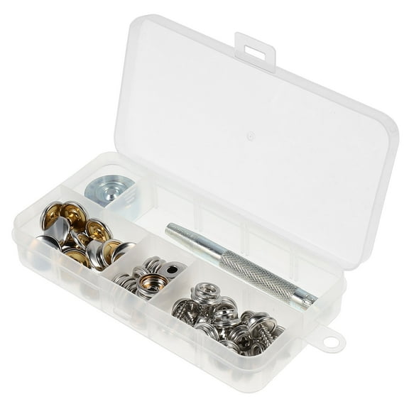 Worgeous 2 Sets  Practical Screws Snap Kit with Install Tool Metal Screw Fasten Snaps Kit