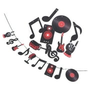 Worgeous 2 Sets Retro Record Rock And Roll Party Music Banner Garland Music Theme Party Decorations Musician Birthday Party Favor