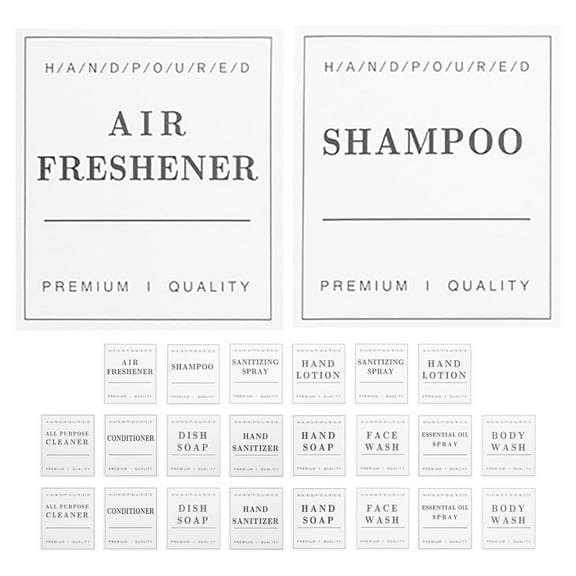 Worgeous 2 Sets Of Waterproof Labels For Bottles Minimalist Bathroom And Laundry Room Labels Set Self-Adhesive Stickers For Soap Dispenser And Laundry Jars Hand Soap Shampoo Conditioner Label