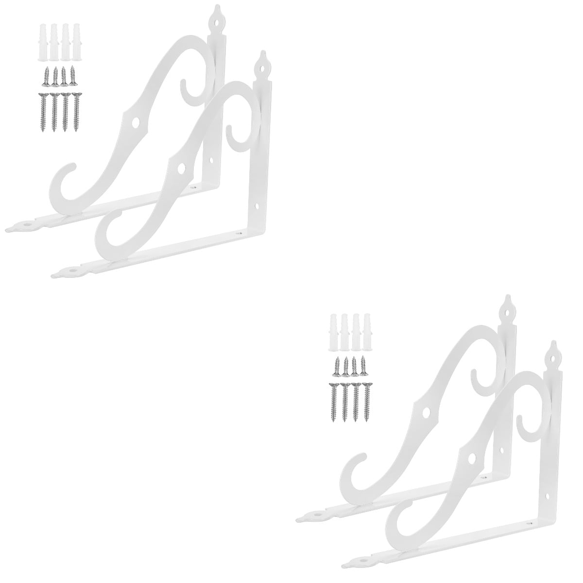 Worgeous 2 Sets of Shelf Brackets Wall Bookshelf Brackets Storage Shelf ...