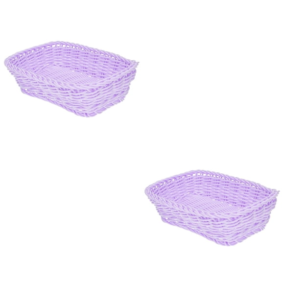 Worgeous 2 pcs Multipurpose Desktop Storage Basket Chic Woven Basket Sundries Basket