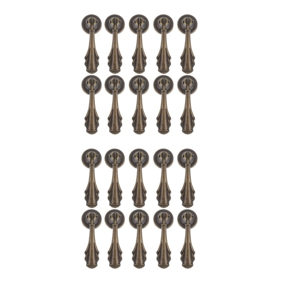 Worgeous 20-Pack Vintage Teardrop Drawer Pull Handles, Zinc Alloy Bronze Single Hole Cabinet and Closet Knobs, Pendant Pulls