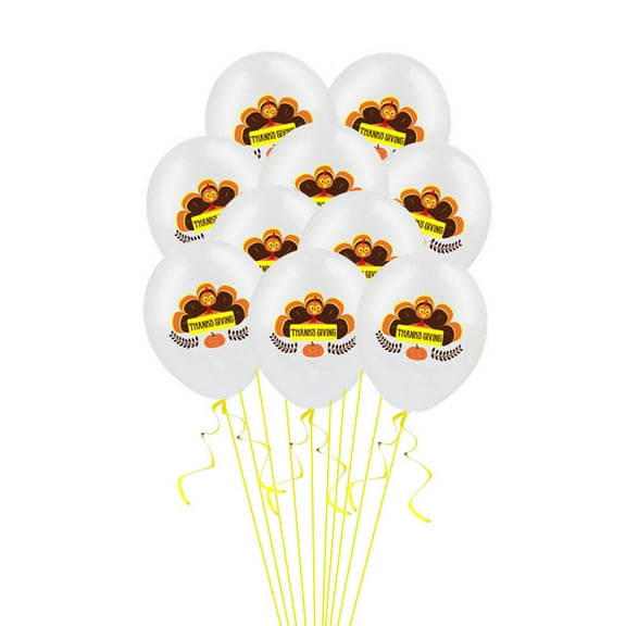 Worgeous 20 Pcs 12 Inch Thanksgiving Day Balloons Turkey Printed Balloons Latex Balloons Festival Party Celebration Balloons Wedding Birthday Party Favors