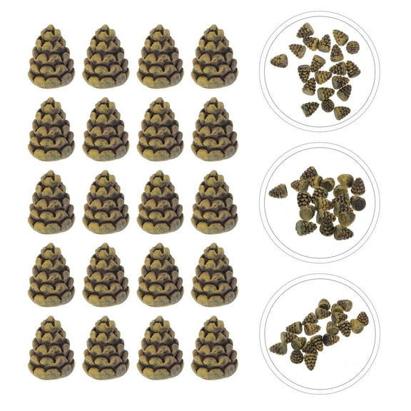 RENACLIPY Fine Quality Resin Pine Cone Brown Christmas Hanging Ornaments Home Decor 20Pcs