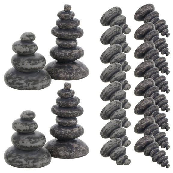 Worgeous  20 Pcs Fish Tank Landscape Stone Statue Garden Decor Light Grey