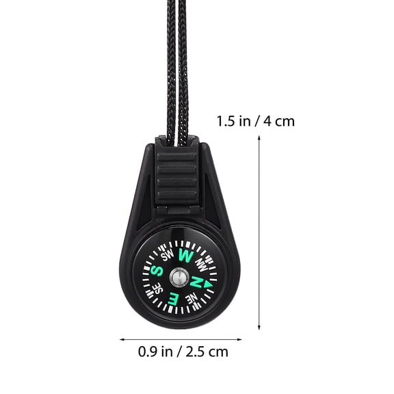 Worgeous 20 Pcs Mini Compasses Bulk Outdoor Compass Travel 11.50X2.50X0.50CM Black